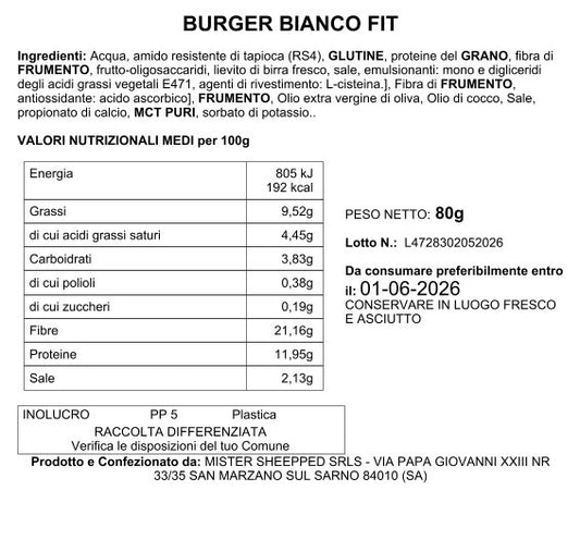 BURGER BIANCO FIT 80GR