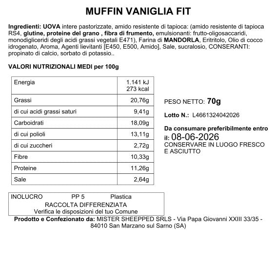 Muffin Vaniglia - Keto