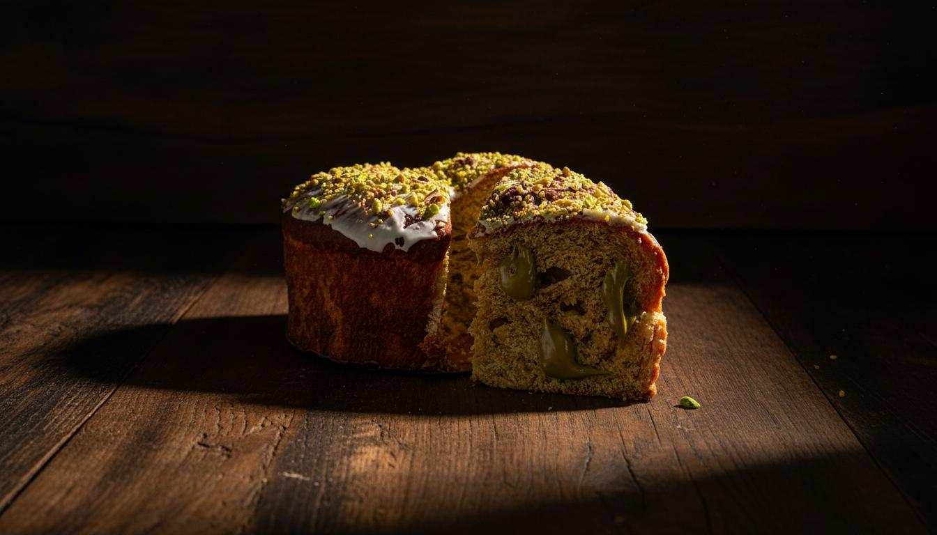 Panettone Artigianale Cioccolato bianco e pistacchio Ketogenico